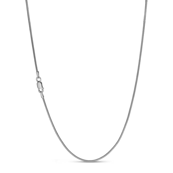 Solid 925 sterling silver snake chain.
Made in Italy
Stamped "925" & Italy
 
1.5mm ...perfect thickness thats lightweight and comfortable yet wont tangle or rip like thinner 0.8-1.2mm ones

8 sided diamond cut for a shiny and smooth finish. Wont pull hair or tangle like cheaper snake chains


Shines from across the room!
Treated with anti tarnish so doesnt oxidize or turn black
 
Available in 14-30"
Weighs 2.5-5.5 grams depending on length
For example our 18" weighs a Silver Snake Chain Jewelry, White Gold Sterling Silver Snake Chain Necklace, Sterling Silver Snake Chain Necklace, Silver Snake Chain Necklace With Adjustable Chain, Silver Delicate Snake Chain Necklace, White Gold Snake Chain Jewelry, Silver Snake Chain, Snake Chain, Diamond Cut