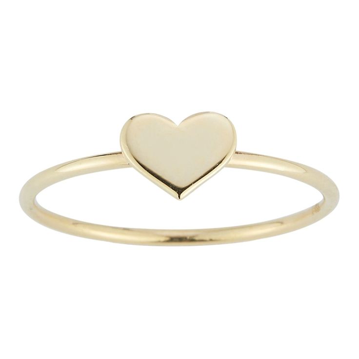 Worn by itself or with other rings, this 14k gold heart stackable ring by LUMINOR GOLD is a lovely addition to your everyday style. Worn by itself or with other rings, this 14k gold heart stackable ring by LUMINOR GOLD is a lovely addition to your everyday style.  Metal: 14k gold Packaging: velvety pouch Plating: 14k gold Width: 1 mm Finish: polished Please note, due to the high value of this item, a signature may be required upon delivery. Size: 6. Color: Yellow. Gender: unisex. Age Group: adul Classic Stackable Yellow Gold Heart Ring, Classic Gold Stackable Heart Ring, Everyday Stackable Rings For Valentine's Day, Stackable Yellow Gold Heart Ring, Stackable Heart Ring In Yellow Gold, Stackable 14k Gold Rings For Valentine's Day, Fine Jewelry Yellow Gold Stackable Heart Rings, 14k Gold Heart Ring For Valentine's Day, Yellow Gold Stackable Heart Ring