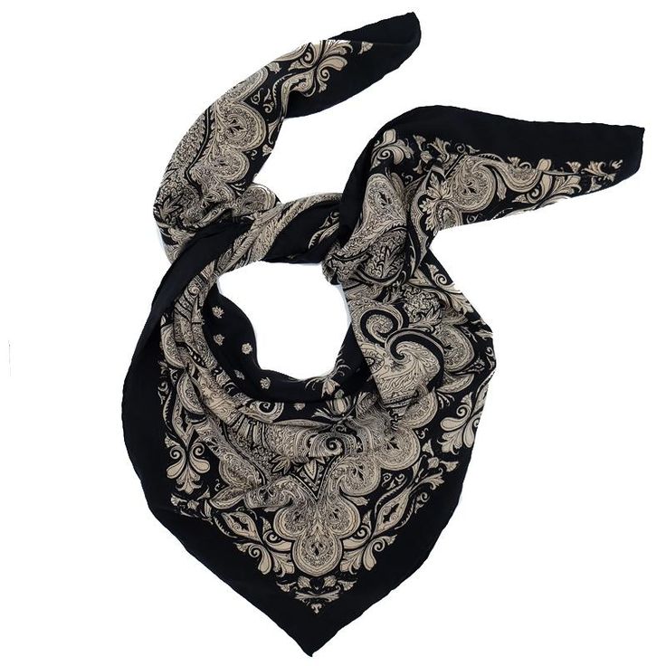 The Kala Paisley Scarf is a beautiful staple will elevate your collection. The simplicity of a modern beige and black color scheme accentuates the traditional classic Indian paisley design, allowing the skill behind the design and hand silk screen printed technique to really come through. This 100% crepe silk fabric is soft and ethereal, draping gracefully however it is worn. Pair with a bold color for a statement or with muted colors for an understated yet chic look. Your Parekh Bugbee purchase Classic Pashmina Scarf, Elegant Printed Silk Scarf, Elegant Patterned Silk Scarf, Classic Black Silk Scarves, Classic Black Silk Scarf, Elegant Patterned Silk Scarves, Elegant Printed Patterned Silk Scarf, Black Bohemian Scarves With Bandana Print, Elegant Pashmina Scarf With Paisley Print