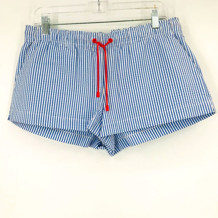 Nwt J Crew Striped Seersucker Shorts Blue White Size Small New With Tags. Seersucker Shorts For Vacation, Summer Seersucker Bottoms For Vacation, Seersucker Bottoms For Spring Vacation, Summer Seersucker Beach Shorts, Seersucker Bottoms For Beach, Short Length, Vacation Seersucker Shorts, Spring Seersucker Beach Bottoms, Spring Beach Seersucker Bottoms, Spring Vacation Seersucker Shorts