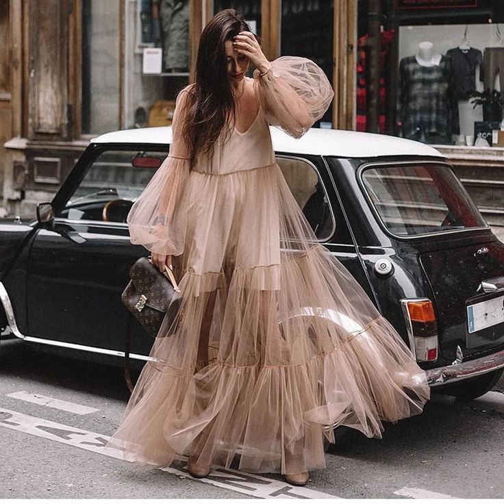 Olivia Mark - Chic Bubble Sleeve Sheer Mesh Evening Gown Travel Dress, Dress Stores Online, Bubble Sleeve, Maxi Dress Online, Sleeves Clothing, Pink Maxi Dress, Style Maxi Dress, Maxi Dress Party, Glamorous Evening Gowns