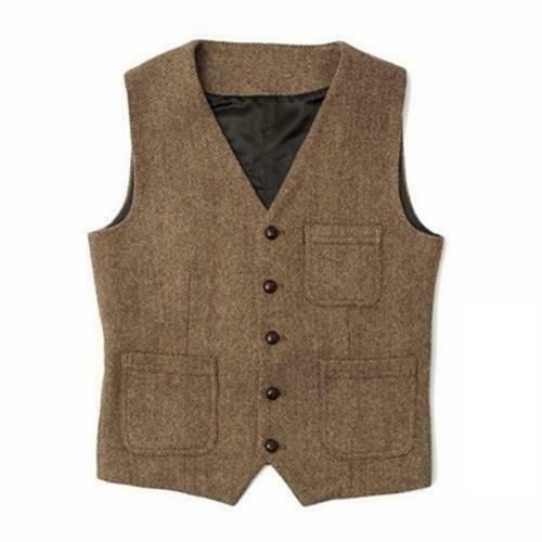 Retro Formal Men's Waistcoat Wool Blend Tweed Slim Single Breasted Short Vest L Item description Brand Unbranded Size S-5XL Size Type Regular Style Waistcoat Closure Button Country/Region of Manufacture China Department Men Features Single-Breasted Fit Slim Garment Care Dry Clean Only MPN Does not apply Occasion Business Outer Shell Material Wool Blend Pattern Solid Theme Modern Type Vest Year of Manufacture 2020-2029   Shipment Payment Return & Warranty Service & Feedbacks Shipment 1.We Ship to Fall Tweed Vest With Pockets, Winter Tweed Vest With Pockets, Tailored Single-breasted Tweed Vest, Single Breasted Winter Workwear Vest, Single Breasted Vest For Winter Workwear, Casual Tweed Vest For Winter, Single Breasted Tweed Vest For Workwear, Winter Workwear Single-breasted Vest, Winter Workwear Vest, Single Breasted