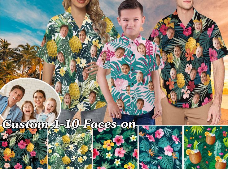 🌟Print your face on a real Men's All Over Print Hawaiian Shirt. Cheer you up or show your love and support for your loved one       with your awesome idea. To get started, upload your photo ,our design team will work hard to get a perfect cutout of your       face from your uploaded photo.🌟 🌟 How to get your own item: 🌟 👉 1. Choose your size. 👉 2. Choose your color. 👉 3. Add the name or text you want. 👉 4. After add to cart & checkout, send us your photo in the best possible resolution v Bachelor Party Shirts, Fits With Shorts, Mens Hawaiian Shirts, Hawaiian Shirts, Bachelor Party, Party Shirts, Print Pictures, Family Shirts, Summer Wear