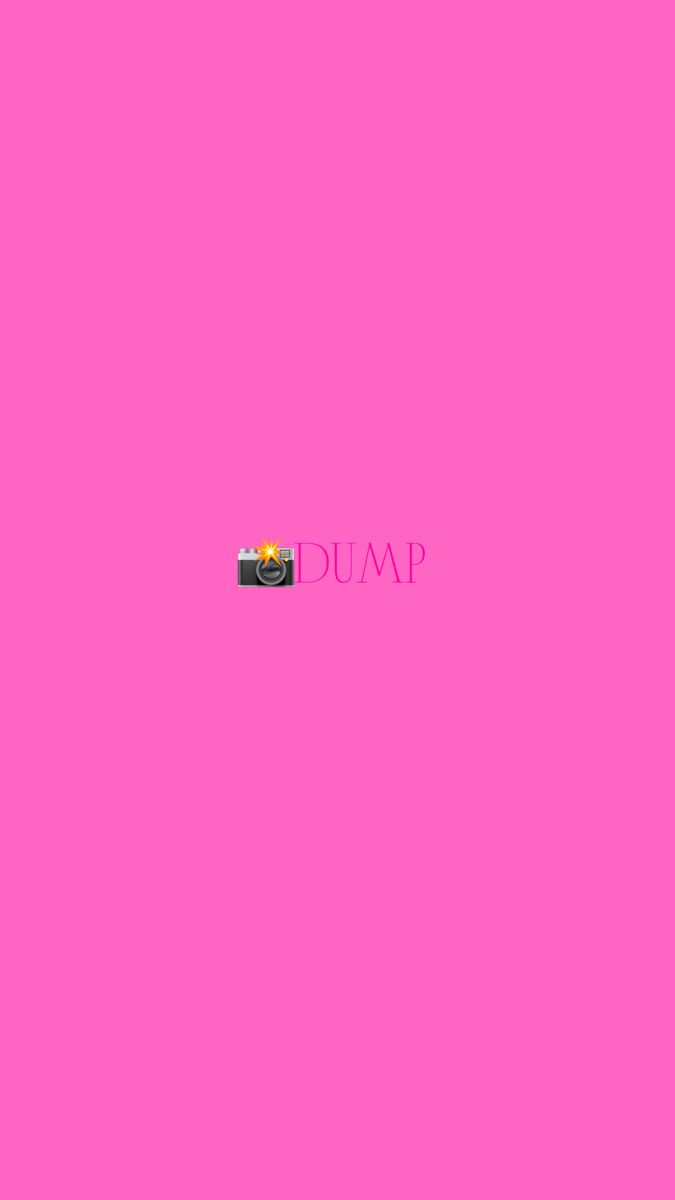 a pink background with the word dump on it