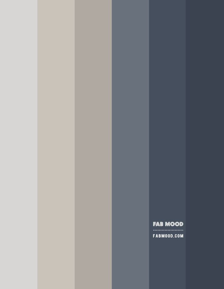 the color scheme for fab mood is shown in shades of gray, beige and black