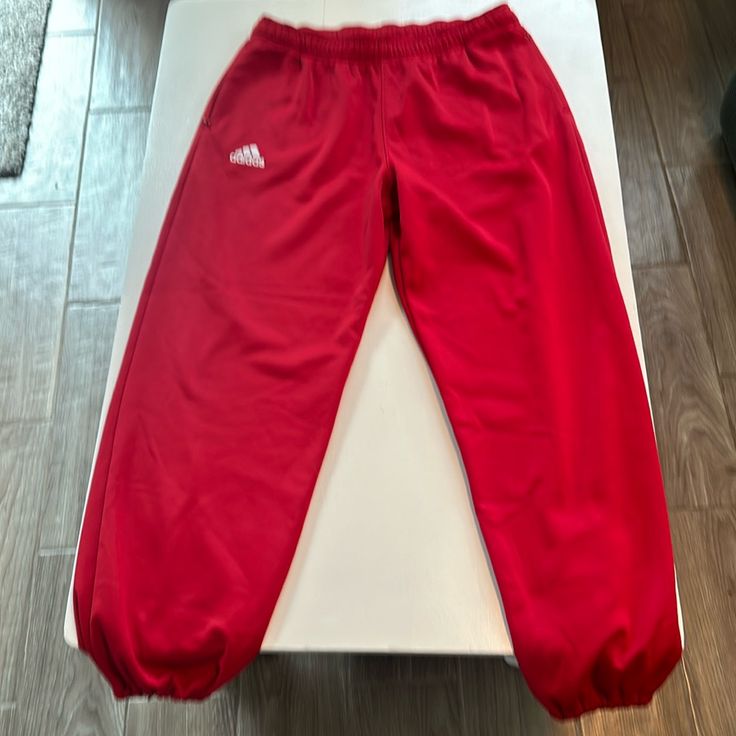 Brand New Size Large Men’s Adidas Sweat Pants Red Joggers With Pockets For Jogging, Red Sports Sweatpants With Pockets, Red Sportswear Sweatpants For Jogging, Red Athleisure Sweatpants With Pockets, Sporty Red Jogging Pants, Red Sporty Jogging Pants, Sporty Red Pants For Jogging, Red Casual Sports Pants, Adidas Jogging Pants With Pockets