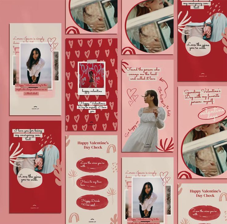 valentine's day greeting cards with photos and hearts on pink background, featuring two women kissing each other