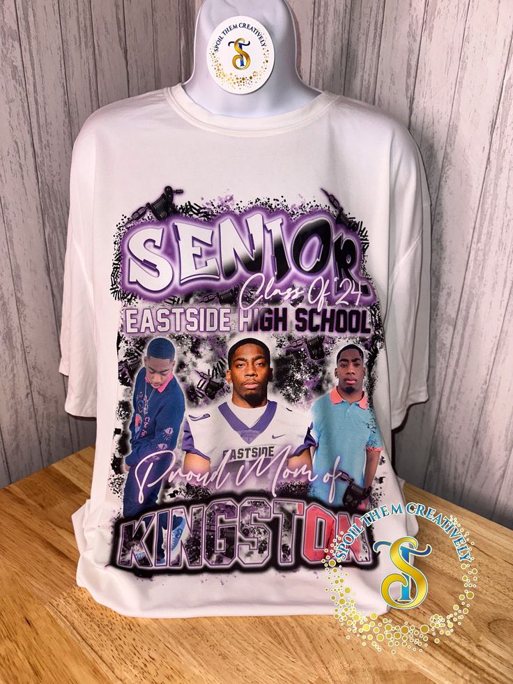 🎓 Welcome Class of 2025!Are you graduating soon, or know someone who is? Customize your very own graduation shirts! No better way to show your support for the senior. If you would like to purchase crewnecks, see my other listing. Add a back design for $7-$10 more! Free shipping included in price. 🎓 Turnaround Time2-4 weeks turnaround time outside of graduation season. ORDER EARLY!! During the months of March - June, turnaround times may jump to 1-2 months. Please expect your draft to be sent roughly 1-3 weeks after you’ve ordered. By purchasing, you are agreeing to this turnaround time. If you need a rush order, please email us BEFORE ordering! 🎓 What’s included on the design?One sided design,Up to 2 pictures, Grad's name,School name/mascot, Grad year, School accomplishments (honors, sp Grad Squad Shirt Ideas, Senior Graduation Shirts For Family, Senior Tshirts Ideas, Senior 2025 Shirts, Senior Night Shirts For Family, Senior Shirts Ideas 2025, Class Of 2025 Shirt Ideas, Class Shirt Designs, Senior Night Shirts