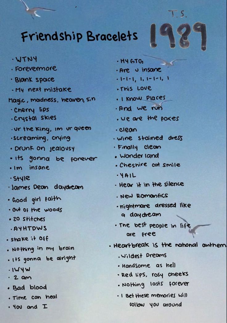 Taylor Swift bracelets Taylors Version 1989, 1989 Taylors Version Outfits, Taylor Swift Bracket All Songs, Taylor Swift Braclets 1989, 1989 Eras Tour Bracelet, Taylor Swift Lyric Bracelet Ideas, Taylor’s Version Bracelet, T Swizzle Bracelet, 1989 Taylor Swift Friendship Bracelet