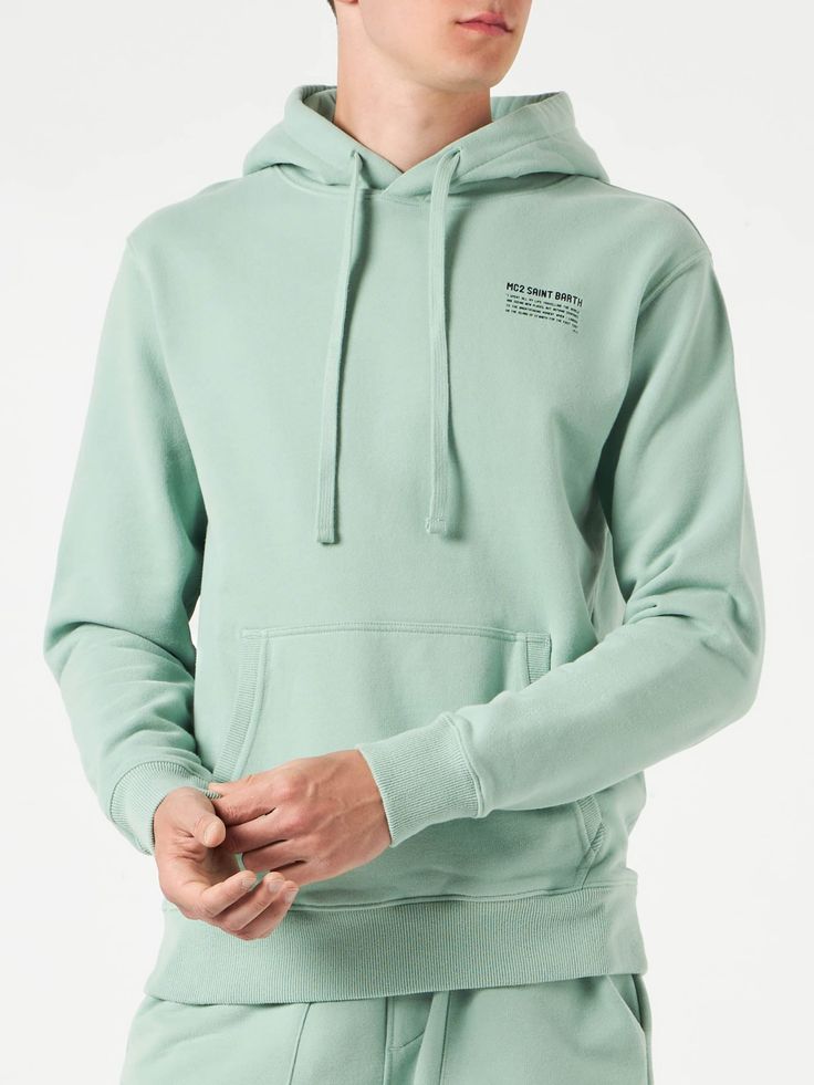 Light green hooded fleece sweatshirtKangaroo pocketsRegular fit100% warm cotton fleece Green Sweatshirt With Kangaroo Pocket For Streetwear, Sporty Green Sweatshirt With Kangaroo Pocket, Green Hoodie Sweats With Pockets, Green Cotton Sweatshirt With Kangaroo Pocket, Green Cotton Sweatshirt With Double-lined Hood, Green Athleisure Sweatshirt With Kangaroo Pocket, Green Cotton Hoodie With Ribbed Cuffs, Green Fleece Hoodie In Athleisure Style, Green Fleece Athleisure Hoodie