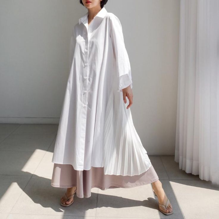 Oversized Pleated Spring Dress, White Sleeveless Shirt Dress For Beach, Oversized White Shirt Dress For Spring, Oversized Pleated Dresses For Summer, Summer Pleated Cotton Maxi Dress, Summer Cotton Pleated Maxi Dress, Oversized Pleated Summer Dress, Spring Daytime Shirt Dress, Sleeveless Shirt Dress For Summer Vacation