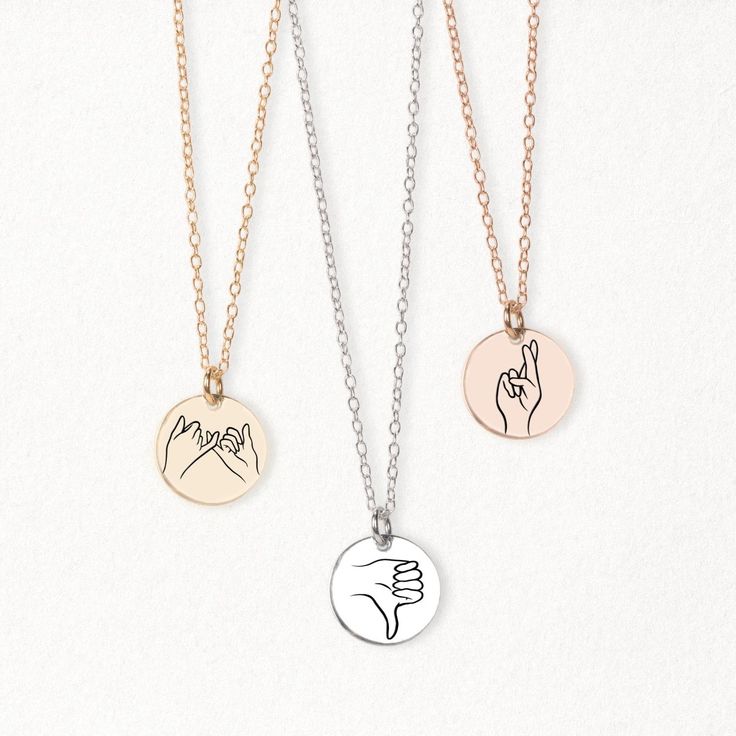 Treat your loved ones to something totally unique, totally creative, and totally YOU - the Hand Gestures Necklace. The perfect gift to let your friends and family know how much they truly mean to you! The coolest gift ever! Perfect for sharing your love with friends, sisters, and besties, our signature disc necklace features unique, hand-drawn expressions of sign language, designed by Melanie. Show your special someone just how much you care with a one-of-a-kind sign like 'I love you', 'peace', Drawn Expressions, Hand Gestures, 20 Inch Necklace, Like I Love You, Hand Gesture, Princess Necklace, Heart Face Shape, Month Gifts, Wear Necklaces