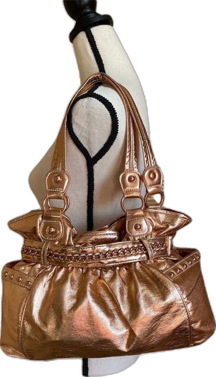 Gold Hobo Shoulder Bag For Party, Gold Formal Shoulder Hobo Bag, Formal Gold Hobo Shoulder Bag, Gold Formal Hobo Shoulder Bag, Gold Hobo Bag For Evening, Gold Evening Hobo Tote Bag, Elegant Gold Hobo Bag With Metal Hardware, Chic Gold Hobo Bag With Gold-tone Hardware, Gold Satchel Hobo Bag For Formal Occasions