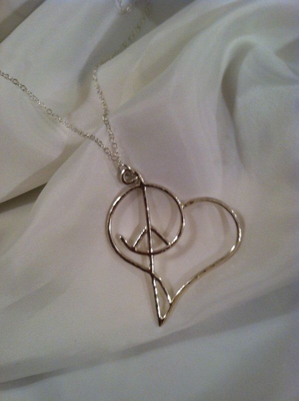 A personal favorite from my Etsy shop https://www.etsy.com/listing/117410555/sterling-silver-necklace-peace-love Symbolic Sterling Silver Charm Necklaces For Anniversary, Symbolic Sterling Silver Charm Necklace For Anniversary, Sterling Silver Open Heart Jewelry, Engraved Open Heart Sterling Silver Jewelry, Symbolic Sterling Silver Necklaces For Valentine's Day, Engraved Sterling Silver Open Heart Jewelry, Symbolic Sterling Silver Charm Necklaces For Mother's Day, Nickel Free Symbolic Sterling Silver Charm Necklace, Silver Heart Pendant Jewelry