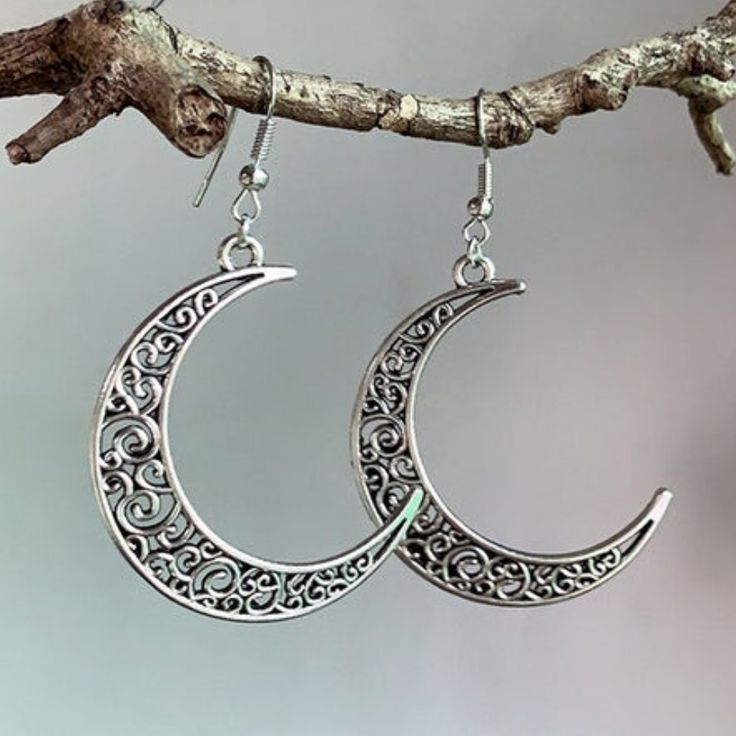 Beautiful Moon Crest Dangle Earrings- 925 Sterling Silver I’m Trying To Get Everything Listed - Message Me For Any Additional Pictures Please Message Me With Any Questions Before You Purchase Please Note That Most Of The Jewelry I Sell Other Than My Handmade Jewelry- Is New And Packaged From The Mfg - They Do Not Have “Tags” Per Say But Have Never Been Worn Or Opened Unless To Take Pictures Elegant Half Moon Metal Jewelry, Elegant Half Moon Metal Earrings, Elegant Silver Moon-shaped Earrings, Elegant Moon-shaped Silver Earrings, Elegant Nickel-free Half Moon Earrings, Elegant Moon Shaped Metal Earrings, Elegant Half Moon Nickel Free Earrings, Elegant Moon-shaped Metal Earrings, Elegant Half Moon Nickel-free Earrings