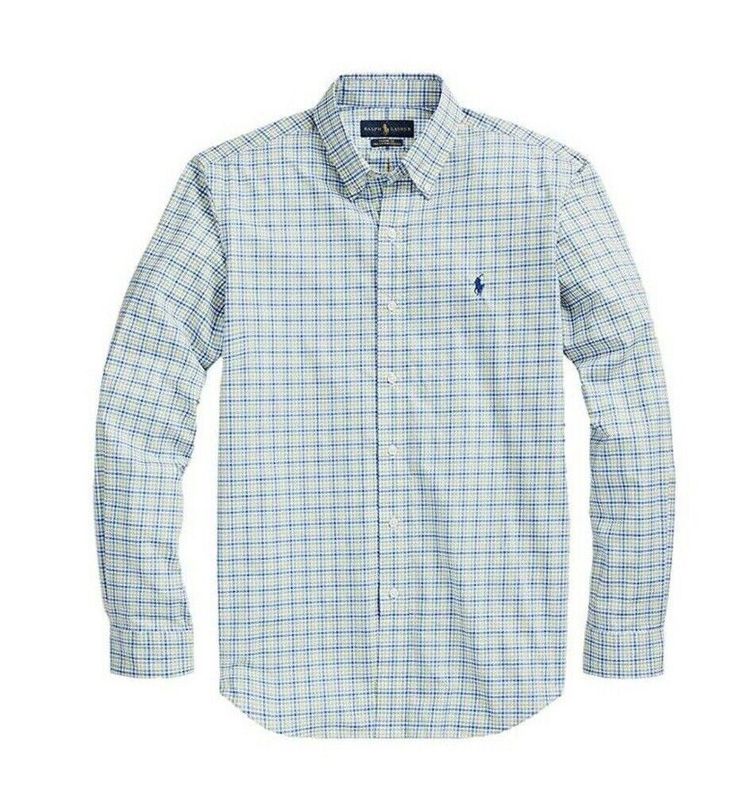 Polo Ralph Lauren Classic Fit Plaid Poplin Shirts New with tags Size: Variety Color: Variety A multistep process that includes high-tension yarn-spinning gives the pure cotton poplin of this plaid shirt from Polo Ralph Lauren a dose of stretch for ease of movement. Button-down point collar Buttoned placket Long sleeves with buttoned barrel cuffs Split back yoke with a box pleat Signature embroidered pony at the left chest Shirttail hemline 100% Cotton Machine wash Comes from a pet-free and smoke Yarn Spinning, High Tension, Tag Sale, Poplin Shirt, Polo Ralph Lauren Mens, Cotton Poplin, Plaid Shirt, A Box, Dress Shirt