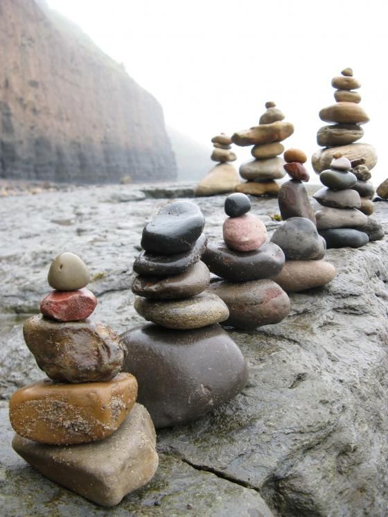 several rocks stacked on top of each other