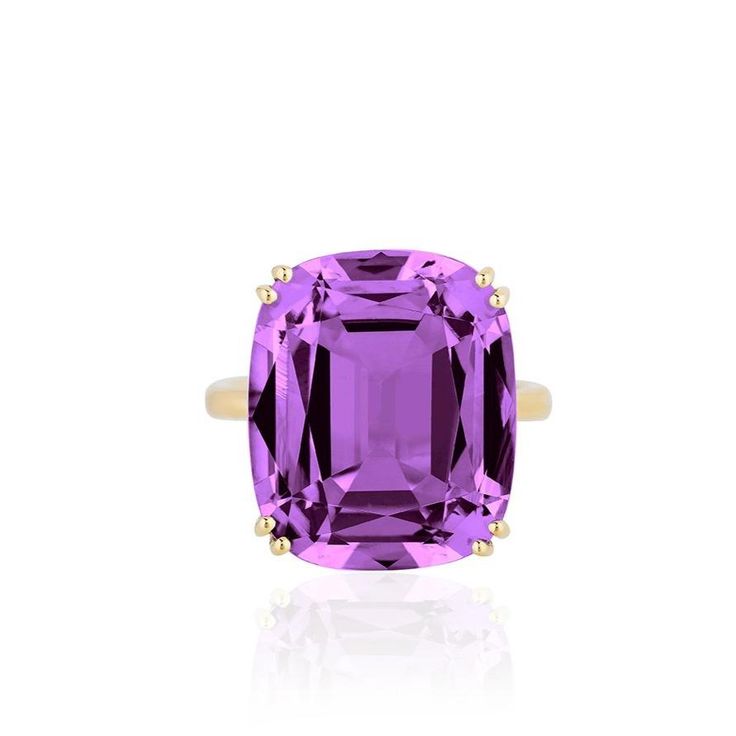 Gossip Jumbo Cushion Cut Ring Elegant Faceted Amethyst Ring In Yellow Gold, Luxury Faceted Gemstones For Wedding, Luxury Amethyst Cushion Cut Ring For Formal Occasions, Luxury Amethyst Cushion Cut Ring For Formal Events, Luxury Cushion Cut Amethyst Ring For Anniversary, Elegant Cushion Cut Yellow Gold Amethyst Ring, Luxury Cushion Cut Amethyst Ring For Formal Occasions, Luxury 14k Gold Jewelry With Large Stone, Yellow Gold Cushion Cut Amethyst Ring