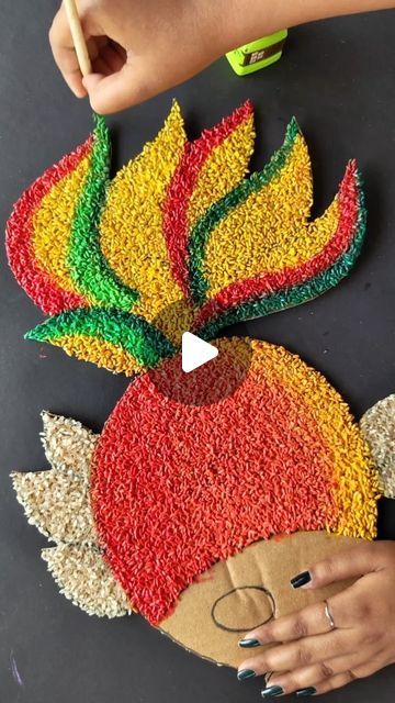 someone is making an apple made out of rice