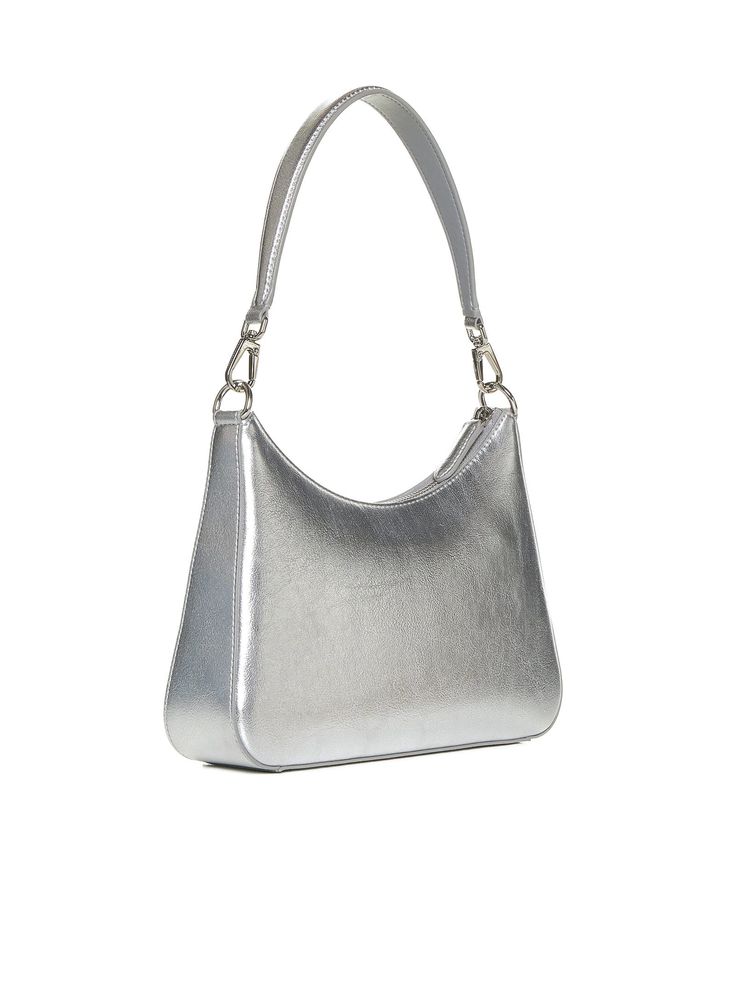 Shoulder Bag from Stella McCartneyComposition: Synthetic->polyurethane, 72% Synthetic->polyester, 27% Metals & Alloys->aluminium, 1% Modern Metallic Silver Shoulder Bag With Silver-tone Hardware, Silver Top Handle Shoulder Bag With Metal Hardware, Modern Silver Leather Bag, Classic Silver Shoulder Bag With Detachable Strap, Silver Leather Shoulder Bag With Detachable Handle, Classic Silver Top Handle Shoulder Bag, Modern Baguette Bag With Silver-tone Hardware For Shopping, Modern Silver Shoulder Bag With Detachable Handle, Luxury Metallic Silver Shoulder Bag For Evening