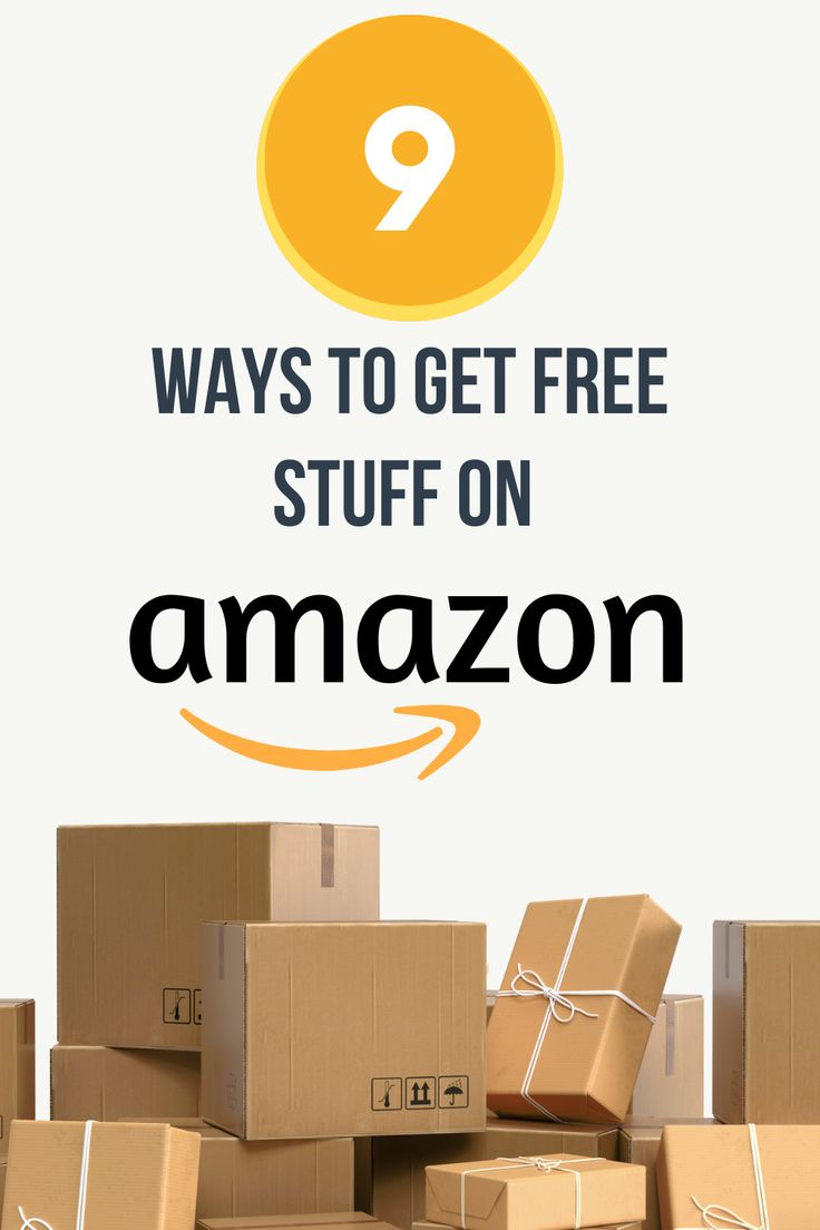 boxes stacked on top of each other with the words 9 ways to get free stuff on amazon