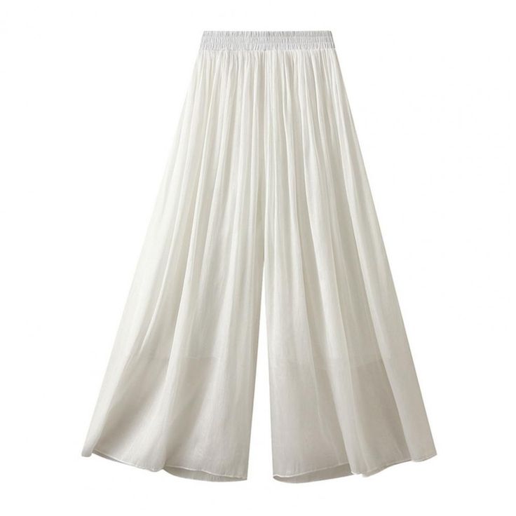 Release Date : Summer 2024 Season : Summer Age : MIDDLE AGE Place Of Origin : China (mainland) Pant Style : Wide leg pants Front Style : Pleated Waist Type : MID Pattern Type : Solid Decoration : Folds Closure Type : Elastic Waist Fabric Type : blended Fit Type : LOOSE Style : Casual Length : full length Material : POLYESTER Gender : WOMEN Brand Name : SANWOOD Elasticity : Non Strech Elastic Waist Wide Leg Pants Elegant Womens Pleated Pants Wide Leg Skirt Trousers with Elastic Waist Breathable for Summer Description: Chic wide-leg pants with a trendy pleated design. comfortable pearlescent yarn elastic waist for a. made from breathable polyester fiber for spring and summer wear. adds a touch of texture to your outfit for various occasions. versatile and fashionable, perfect for pairing wit White Harem Pants With Elastic Waistband For Spring, Spring Solid Color Full-length Bottoms, Spring Full Length Solid Color Bottoms, Spring Full-length Solid Color Bottoms, White Ankle-length Culottes For Spring, Summer Wide Leg Full Length Pants, Summer Long Wide Leg Pants, White Non-stretch Wide-leg Pants, Solid Color High-waisted Harem Pants For Spring