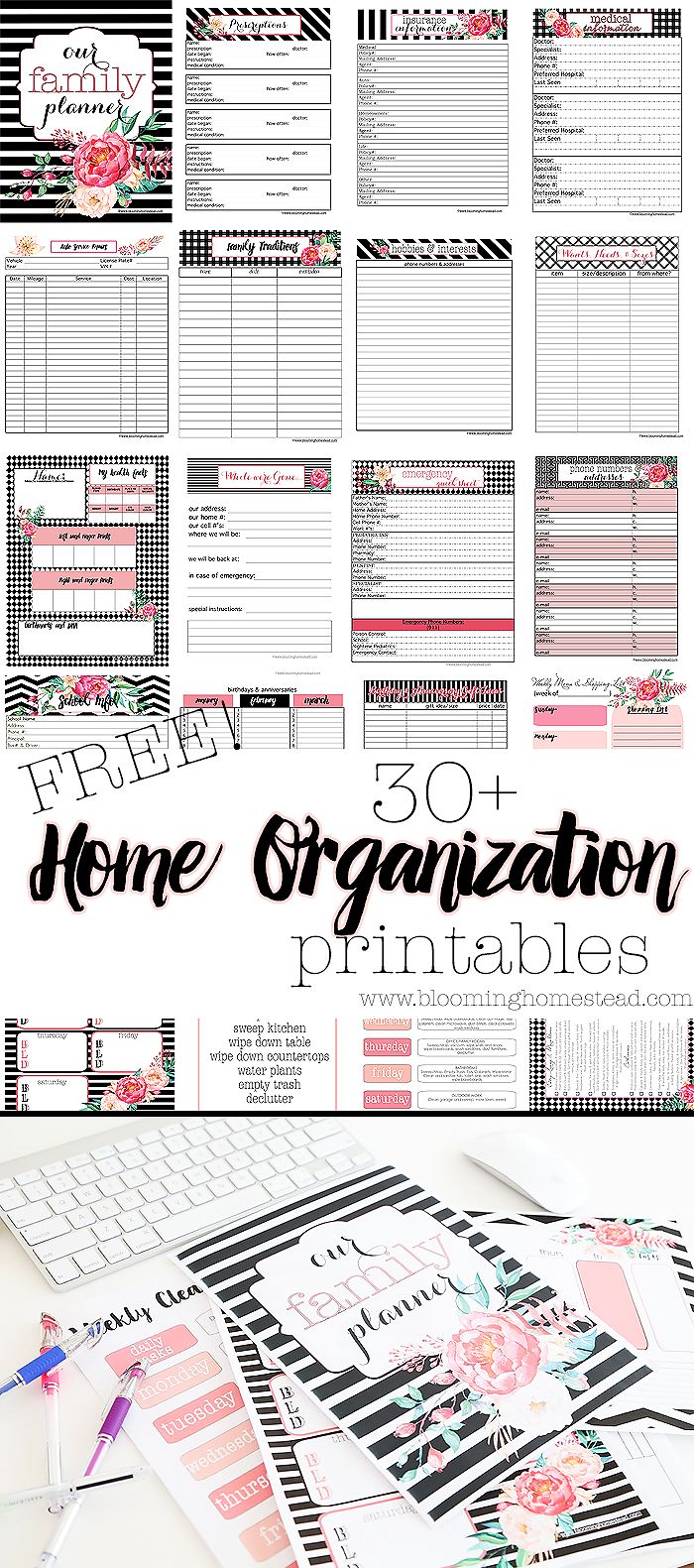 the ultimate collection of free printables for home organization