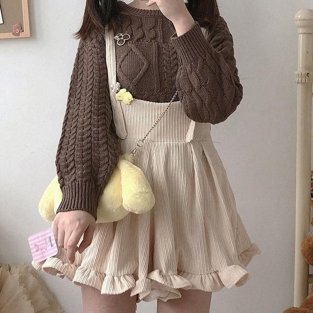 Popular Corduroy Ruffles Kawaii Leisure Rompers SP15788 �– SpreePicky Overalls Casual, Kawaii Harajuku, Kawaii Fashion Outfits, Mori Girl, Kawaii Clothes, Kawaii Fashion, Rompers Women, Aesthetic Fashion, Cute Fashion