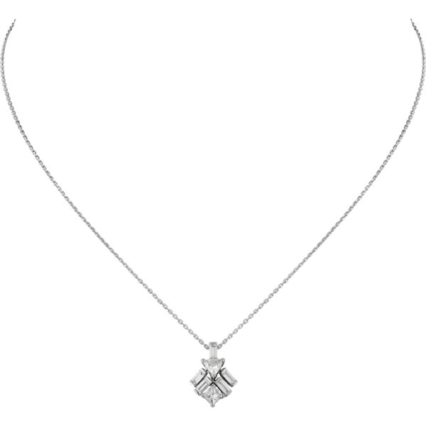 Formal Cartier Diamond Necklace With 17 Jewels, Cartier Diamond Necklace With 17 Jewels For Formal Occasions, Classic Cartier Diamond Necklace For Formal Occasions, Formal Cartier Diamond Necklace With Accents, Formal White Gold Necklace With Baguette Diamonds, Formal White Gold Necklaces With Baguette Diamonds, White Gold Baguette Cut Necklace For Evening, White Gold Baguette Cut Necklaces For Evening, Baguette Cut White Gold Necklace For Evening