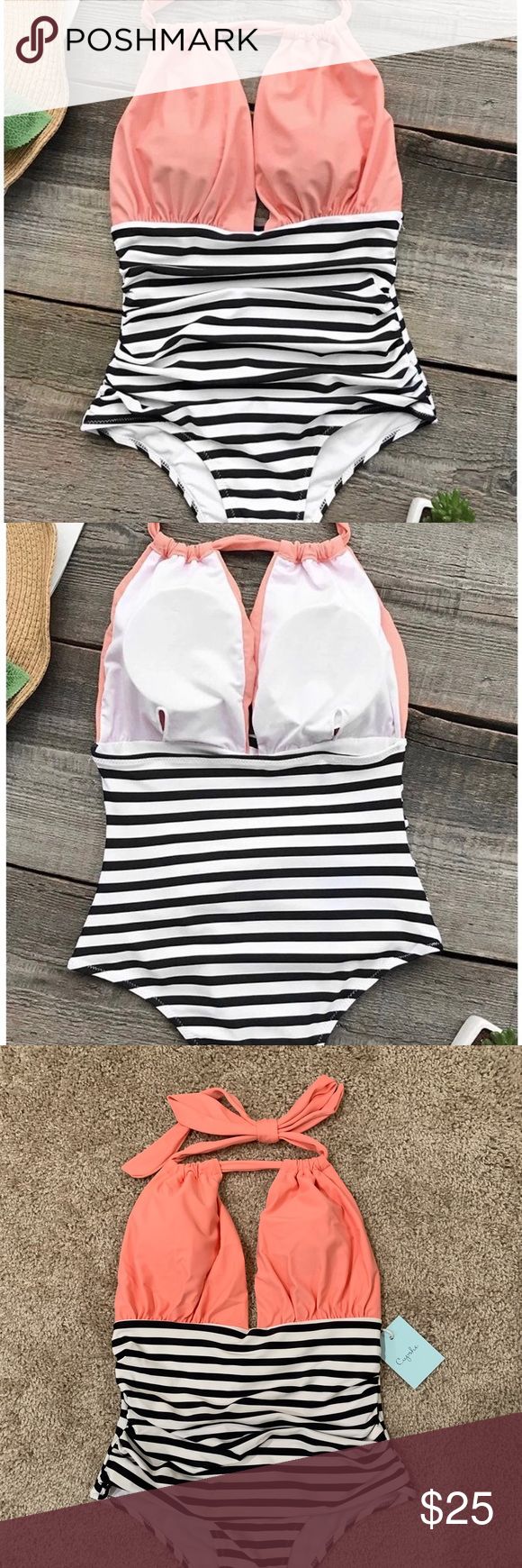 One-piece swimsuit by CUPSHE. One-piece swimsuit by CUPSHE. Brand new never worn with tags still attached. Cupshe Swim One Pieces Orange White, Womens Swim, One Piece Swimsuit, Tankini, Orange Color, Swimming, One Piece, Brand New, Orange