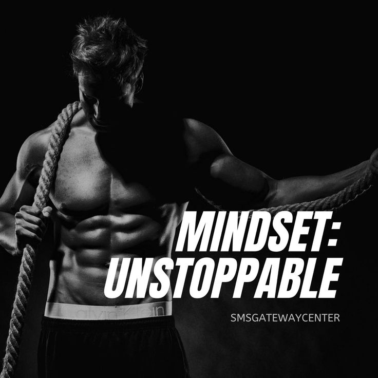 a man holding a rope with the words mindset unstopable