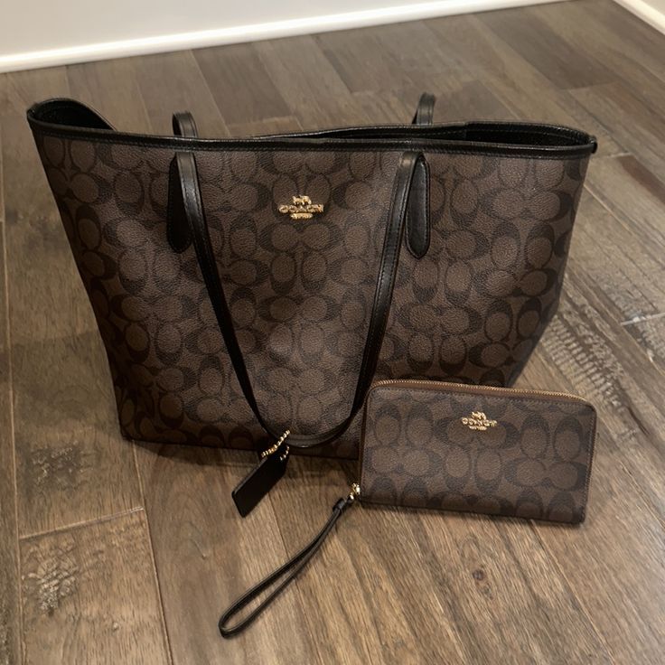 ***Authentic Dark Brown Coach Tote And Matching Wallet Excellent Conditions Accepts Most Offers More Pictures Available Upon Request Brown Coach, Coach Tote, Bags Coach, More Pictures, Womens Tote Bags, Coach Bags, Dark Brown, Wallet, Women Shopping