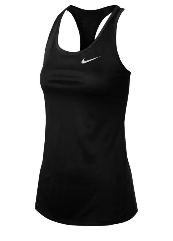 Nike Dry Racerback Balance Training Tank Mesh Sides Women's M Black 915033. Grey swoosh Made for mobility, the Nike Balance Tank features a scoop neck, racerback design for full range of motion, Swoosh at left chest, and performance moisture wicking fabric. This top is perfect for any training session! New with tags Tank Tops Athletic, Functional Black Scoop Neck Tank Top, Nike Functional Racerback Activewear, Nike Functional Tank Top For Running, Nike Functional Running Tank Top, Nike Black Sporty Tank Top, Functional Black Racerback Tank Top, Black Scoop Neck Activewear, Nike Racerback Activewear For Light Sports