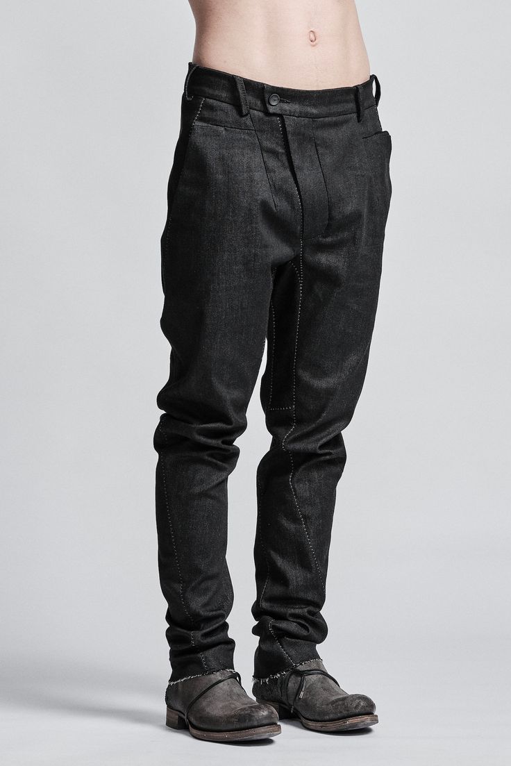 Washed Denim J-leg Mens Trouser With Contrast Scar Stitches by POWHA - Etsy Ukraine Fitted Denim Blue Bottoms With Contrast Stitching, Dark Wash Cotton Bottoms With Contrast Stitching, Denim Bottoms With Contrast Stitching For Fall, Fall Denim Bottoms With Contrast Stitching, Spring Denim Pants With Contrast Stitching, Fitted Dark Wash Pants With Contrast Stitching, Fitted Denim Pants With Contrast Stitching, Urban Denim Blue Bottoms With Contrast Stitching, Baggy Straight Leg Bottoms With Contrast Stitching