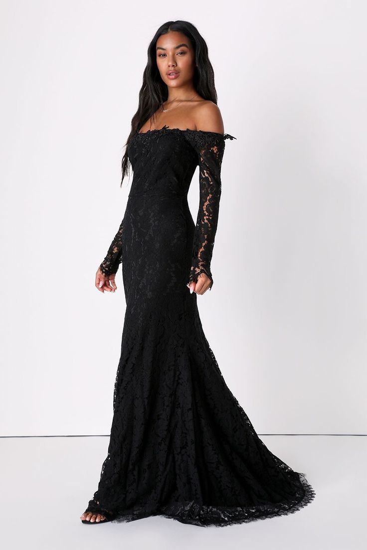 2023 Dress, Long Sleeve Prom, Formal Dresses Gowns, Black Prom Dress, Prom Dress Inspiration, Black Prom, Trendy Dress, 2024 Trends, Black Wedding Dresses