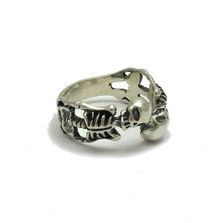 Sterling silver ring 925/1000, flower. Stamped 925.Approximate weight 5.5 grams. Top width 1.2 cm (0.48 inches). All our jewels are made from solid sterling silver 925/1000 and are carefully crafted by hand in our family workshop. We dispatch your orders in 5 working days, worldwide and the postage is $5. We ship registered priority mail. Please allow 5-7 working days for delivery in Europe and 10-15 working days outside Europe. For any questions - please do not hesitate to contact me! Symbolic Sterling Silver Rings Stamped 925, White Gold Polished Skull Ring Gift, Nickel-free Sterling Silver Open Ring, White Gold Skull Ring With Polished Finish Gift, White Gold Skull Ring With Polished Finish, Sterling Silver Open Skull Ring As Gift, Silver Sterling Open Ring, Silver Sterling Silver Open Ring, Nickel-free Sterling Silver Rings In Silver