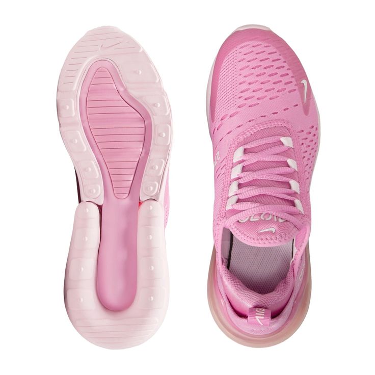 Air Max 270 - Kids Pink Breathable High-top Sneakers, Functional Pink Sneakers For Jogging, Functional Pink Sneakers For Light Sports, Functional Pink Synthetic Sneakers, Pink Running Shoes With Boost Midsole, Pink Running Shoes With Boost Midsole For Light Sports, Pink Running Shoes For Light Sports With Boost Midsole, Functional Pink Sneakers With Round Toe, Functional Pink Sports Sneakers