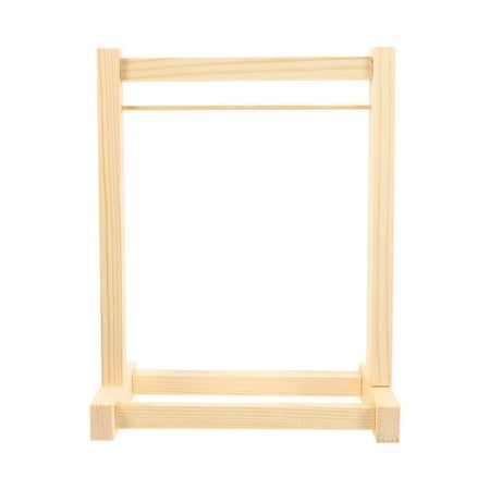 a wooden frame on a white background