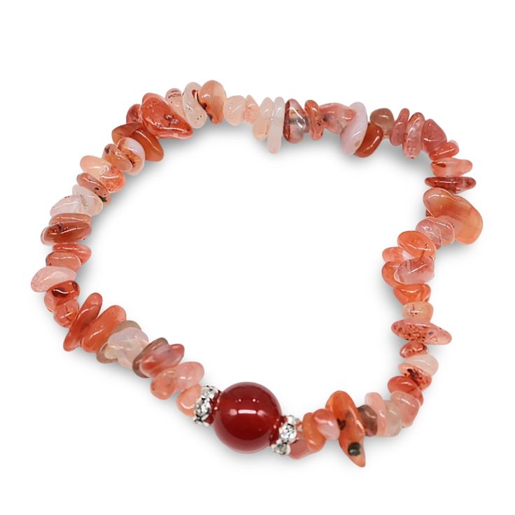 Bracelet - Carnelian - Chips & Bead Creativity Motivation, Bead Collection, Carnelian Bracelet, Carnelian Crystal, Citrine Jewelry, Boost Creativity, Carnelian Stone, Stylish Bracelet, Chip Beads