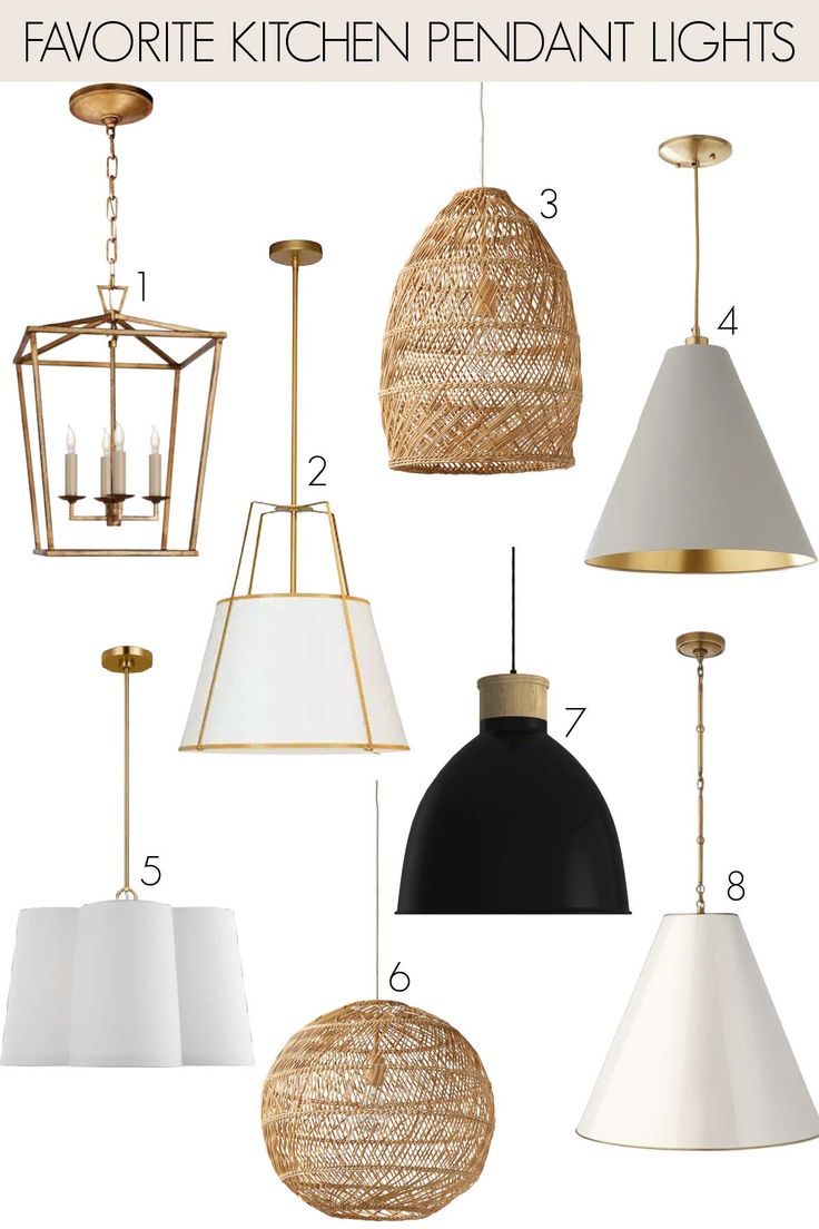 the different types of pendant lights that are available in various sizes and colors, including white