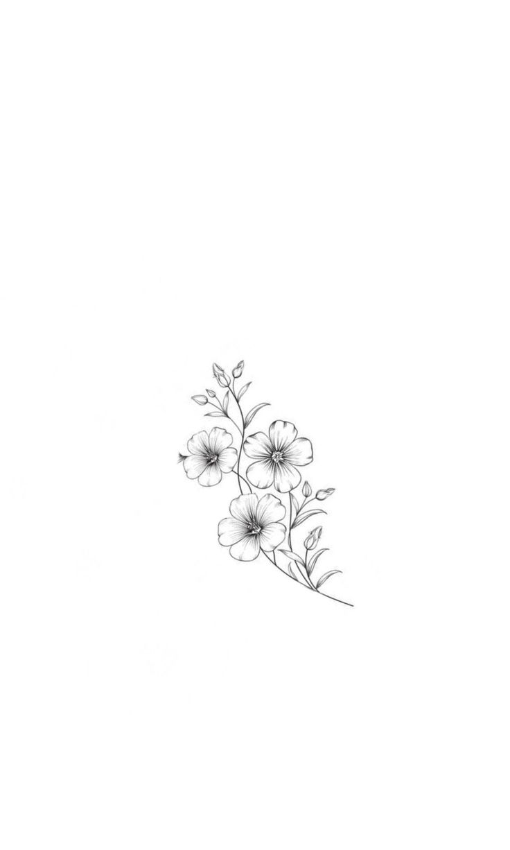 a black and white drawing of flowers on a white background with space for the text