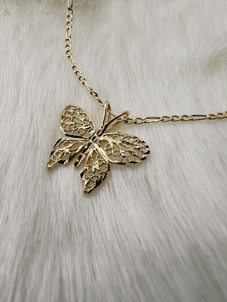 14k Solid Yellow Gold Butterfly Necklace, Stunning Pendant! 1 Butterfly Charm, Butterfly Pendant, with Gift Box Solid 14k Gold, Butterfly. Choose To Buy With 16in Chain Or Without Chain. Dimensions: 17mm x 18.6mm Diamond Cut finish for a radiant shine. Question? Please don't hesitate to contact me. *Wholesale or Custom* Wholesale: The more you buy, cheaper goes the price. Custom: Unique pieces to fit your very own style. (Different Color Gold) Contact Me for more information. Butterfly Charm Pendant Jewelry For Anniversary, 14k Yellow Gold Necklace With Butterfly Charm, Mother's Day Jewelry Pendant With Butterfly Charm, Mother's Day Jewelry With Butterfly Pendant, Mother's Day Butterfly Pendant Jewelry, 14k Yellow Gold Butterfly Pendant Necklace, Formal Butterfly Charm Pendant Jewelry, Fine Jewelry Butterfly-shaped Yellow Gold Jewelry, Fine Jewelry Butterfly Charm As Gift