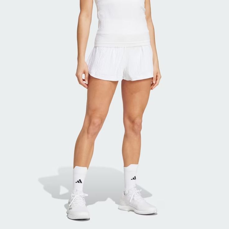 adidas Tennis Pro Seersucker Shorts - White | Women's Tennis | adidas US Adidas Tennis, Tennis Shorts, Seersucker Shorts, Adidas Shorts, Womens Tennis, White Adidas, Adidas Online, Athletic Shorts, White Shorts