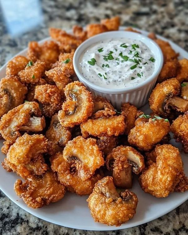 a white plate topped with tater tots covered in ranch dressing