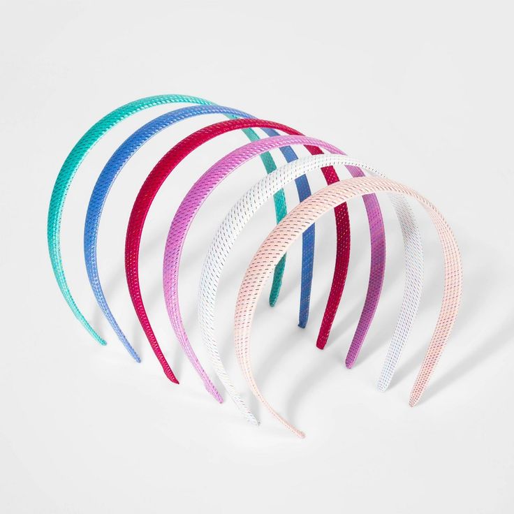 Add colorful variety to their hair accessories collection with this 6-Pack Woven Headband from Cat and Jack™. This pack of headbands in six different solid colors offers plenty of choices to match any outfit. Covered in soft woven fabric, they add textured flair to any look. These fashion headbands offer a comfortable fit for all-day wear. Designed to suit all hair types, they hold down loose strands and keep hair looking neat at all times. They can pair them with any outfit to instantly elevate Fashion Headbands, Not Your Baby, Colorful Baskets, Woven Headband, Hair Accessories Collection, Hair Back, Decorative Hooks, Cat And Jack, Headband Styles