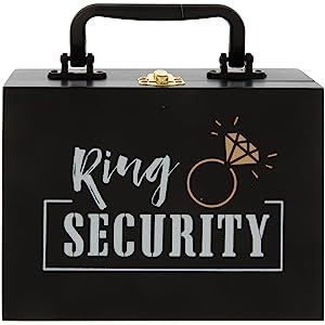 a black box with the words ring security printed on it and a diamond in the middle