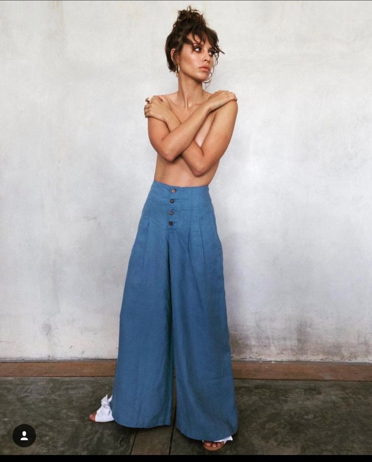 Hand made wide leg,  high waisted Linen Palazzo pants. feel so comfortable elegant and beautiful on. side pockets and bamboo button in the centre front. extremely flattering fit. Chic Cotton Bottoms In Flax Color, Summer High-waisted Wide Leg Pants With Buttons, High-waisted Wide Leg Pants With Buttons, High Waist Blue Linen Wide Leg Pants, Blue High Waist Linen Wide Leg Pants, High Waist Linen Bottoms With Buttons, High Waist Buttoned Wide Leg Summer Pants, Straight Linen Pants With Buttons, Summer Wide-leg Pants With Buttons