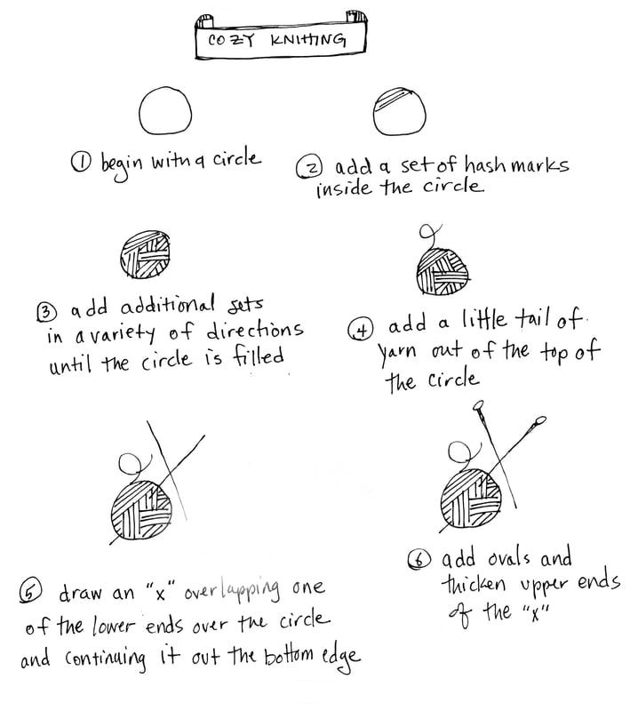 the instructions for crochet and knitting are shown in black ink on white paper