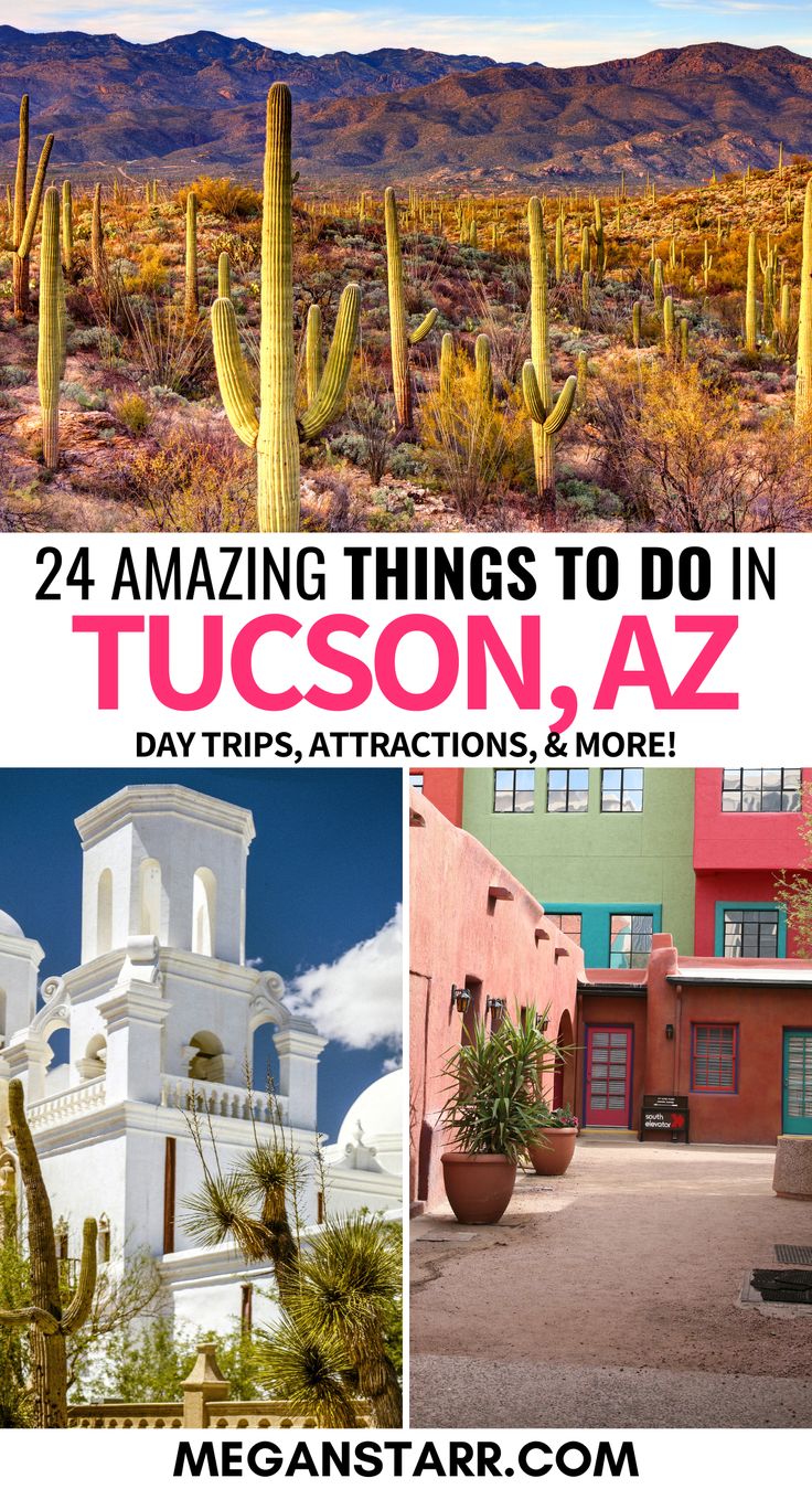 the arizona desert with cactus and mountains in the background is featured on this postcard