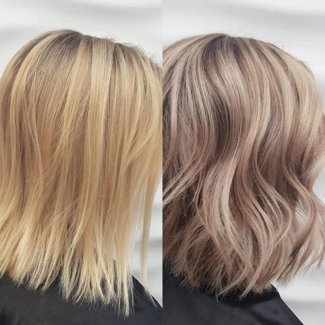 So werdet ihr Gelbstich im Haar los | Wella Professionals Wella Professional Color, Hair Before And After Toner, Toner For Yellow Hair, Before And After Toner, Tone Yellow Hair, Wella Colour Touch, Tone Orange Hair, Brassy Blonde Hair, Beige Blonde Hair Color